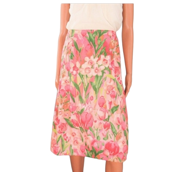 Tommy Hilfiger Dresses & Skirts - Tommy Hilfiger pink Water Color A Line Skirt Sz 16
